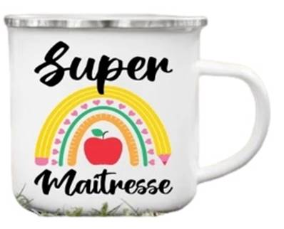 Mug métal super maîtresse pomme