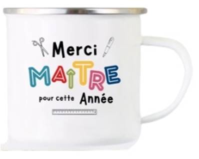 Mug métal merci maitre pour cette année