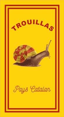 Torchon 40x60 escargot catalan fond jaune