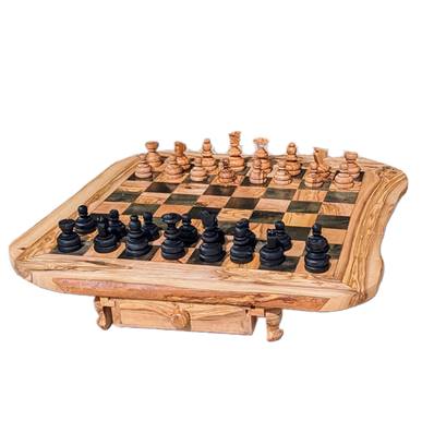 Jeu d'échecs TGM 55X55 rustique bois d'olivier