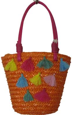 Panier mini-pompons orange