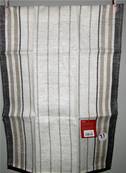 Torchon lin Cottage fines rayures gris/écru/taupe