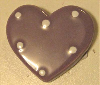 Magnet coeur pois mauve