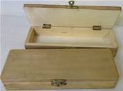 boite bois forme plumier 20x7x3cm