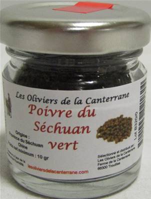 Baies du Sechuan vert (faux poivre) pot 40ml environ 10gr