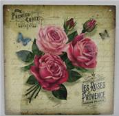 Plaque alu 19x19cm rose premier choix
