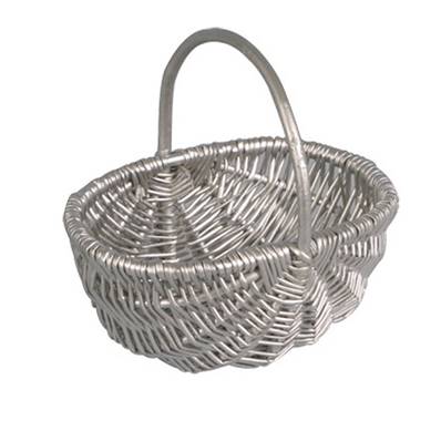 Panier ovale osier argent 22x16x10