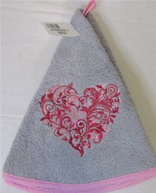 EM rond coeur arabesque gris perle