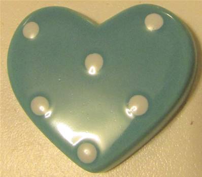 Magnet coeur pois bleu