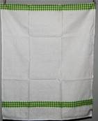 Torchon grand coton blanc liteau vichy vert