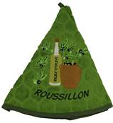 Essuie mains rond bouteille d'huile d'olive vert Roussillon