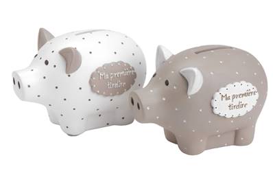 Tirelire cochon beige ou blanc