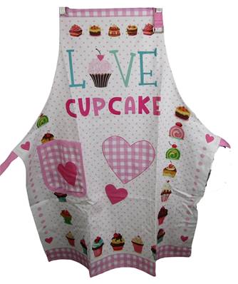 Tablier Love cupcake imprimé