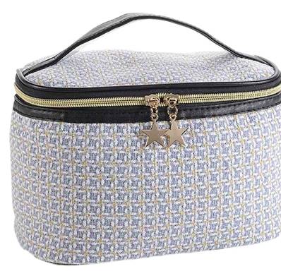 Petit Vanity en tissu pied de poule bleu
