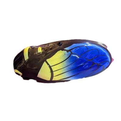 Cigale musicale 15cm bleu jaune