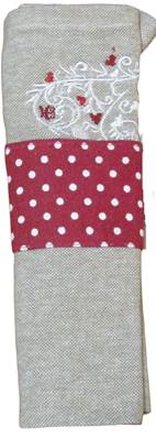 Serviette et rond de serviette Louise
