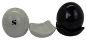 Ensemble sel/poivre forme oeuf sur coupelles porcelaine