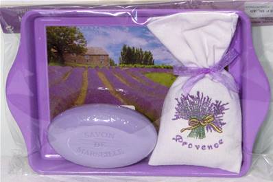 Mini-plateau + sachet lavande + savon