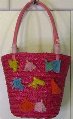 Panier mini-pompons fuschia