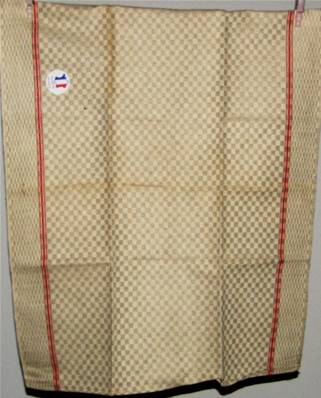 Torchon ancien métis epais damiers beige