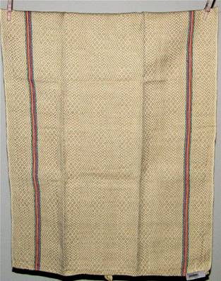 Torchon ancien métis epais chevrons beige
