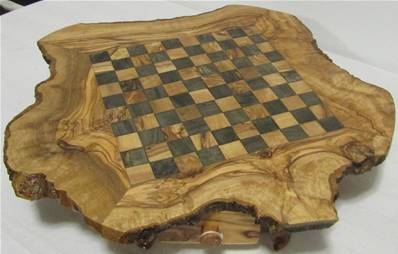 Jeu de dames bois d'olivier