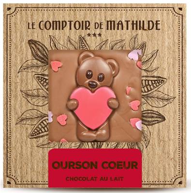 Tablette Chocolat Lait Coeur 80G