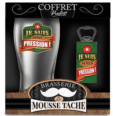 COFFRET VERRE BIERE "SOUS PRESSION"