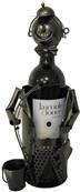 Pécheur seau gris support de bouteille métal