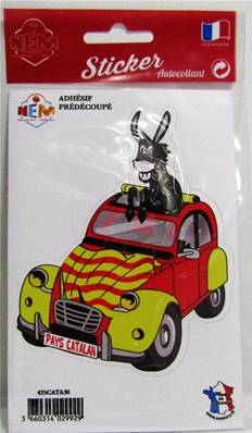 Sticker âne 2CV pays catalan