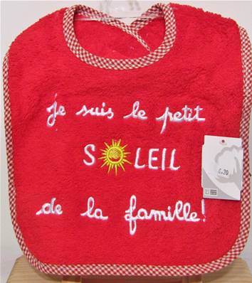 Bavoir petit soleil rouge