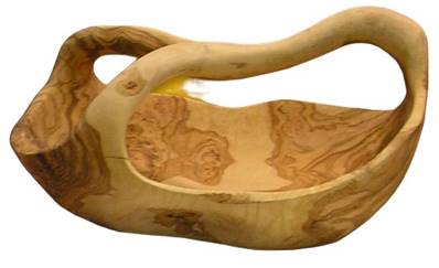 Panier à fruits rustique 27-34 cm bois d'olivier
