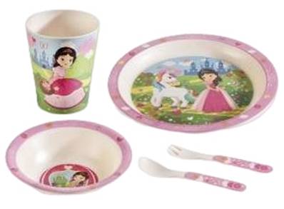 Set de nourriture pour bébé en mélamine 5 pièces rose