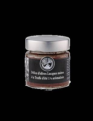 Délices d'olives Lucques Noires à la Truffe d'été 1% aromatisée 100g