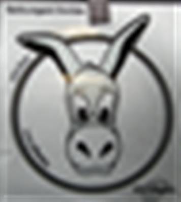 Sticker rond argent âne