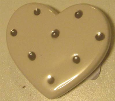 Magnet coeur pois gris