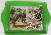 Mini-plateau métal décor olive