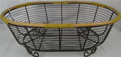 Corbeille ovale métal 4 pieds