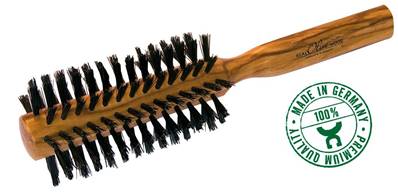 Brosse à cheveux ronde bois d'olivier