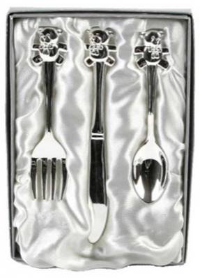 Coffret set bébé couverts argentés
