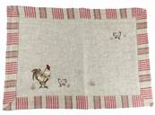 Set de table brodé coq-poule