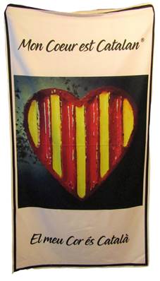 Drap de plage 95x175 mon coeur est catalan