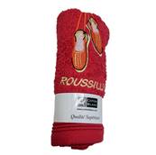 Serviette d'invité anneau 30x50 brodé espadrilles Roussillon rouge