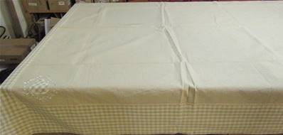 Nappe 150x300 beige/écru coeurs