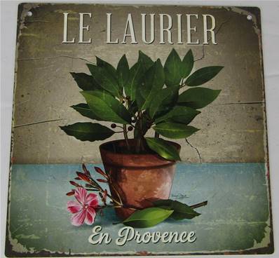 Plaque alu 19x19cm Laurier