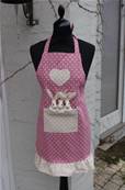 Tablier avec lapins dans la poche-MEDIUM-beige/rose