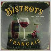 Plaque alu 19x19cm bistrots