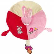 Doudou rond lapin rose