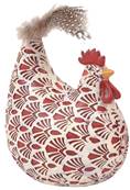 Poule grenat Montana avec plumes 9cm