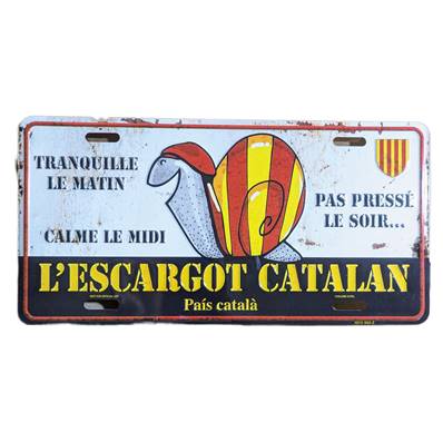 Plaque métal l'escargot catalan